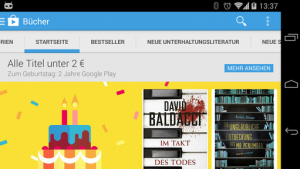 Bei den Büchern kann Google aufgrund der Buchpreisbindung keine tollen Angebote machen.
