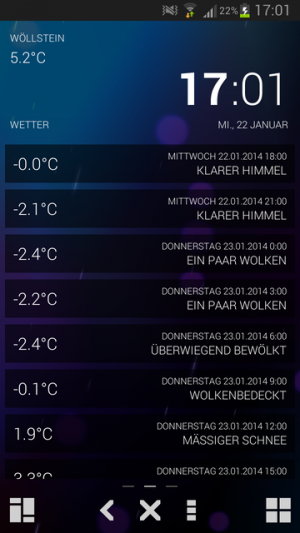 Abbildung 1: Der SickSky Launcher kombiniert die für viele Nutzer wichtigen Widgets mit einem schlichten Launcher.