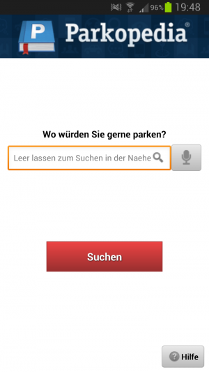 Abbildung 17: Parkopedia findet über eine Suchmaschine die besten Parkgelegenheiten in der Nähe.