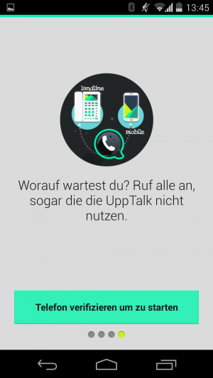 Abbildung 5: UppTalk verspricht den Nutzern Gratisanrufe und freie SMS, egal zu welcher Nummer.