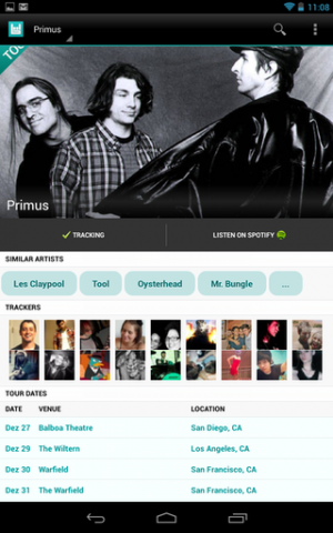 Abbildung 11: Heute noch was vor? Dann schauen Sie am besten in die App Bandsintown rein.