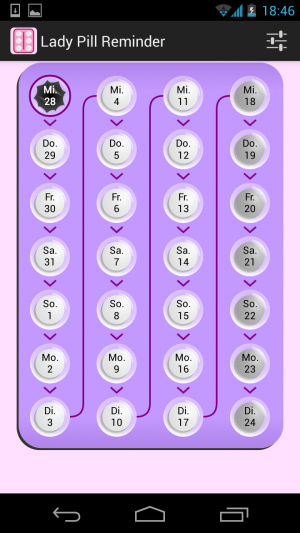 Abbildung 12: Nicht nur für die Antibabypille geeignet. Dank Lady Pill Reminder vergessen Sie kein Medikament mehr.