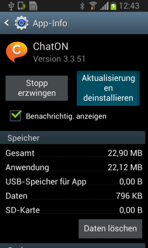 Abbildung 6: Zuerst müssen Sie alle bereits installierten Updates vom Handy löschen.