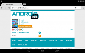 Abbildung 6: So sieht die Android-User-Webseite auf dem Nexus 7 mit 1920 x 1200 Pixeln aus.