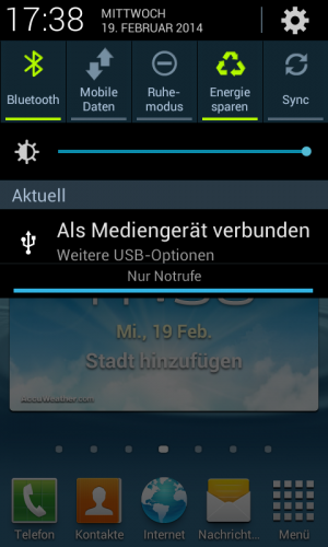 Abbildung 4: Den Energiesparmodus finden Sie bei vielen Handys in den Schnelleinstellungen.