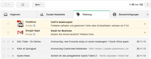 Werbung ist nicht gleich Werbung. Gmail sortiert Werbemails automatisch und zeigt zudem noch dazu passende Werbung an.