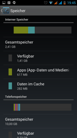 Wiko teilt den Speicher des Geräts unglücklicherweise in zwei Hälften.