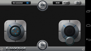 Screenshot der modifizierten Flexbot-App mit dem Timer rechts oben.