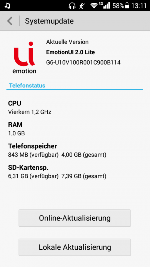 Abbildung 5: Von den 4 GByte Flash-Speicher bleiben lediglich etwas mehr als 800 MByte für Nutzerdaten frei.