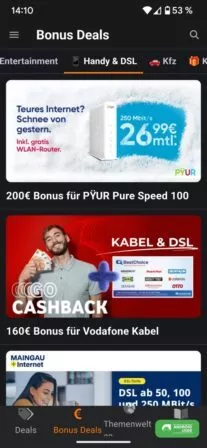 Bonus Deals in der DealDoktor App
