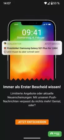 DealDoktor, mit der App immer als erster Bescheid wissen