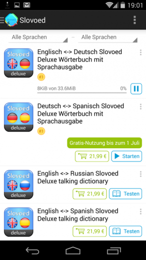 Einige Bücher gibt es für einen bestimmten Zeitraum gratis zum Download, aktuell ist das der Spanisch-Dictionary.