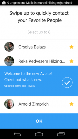 Die neue Version 2.0 des Yahoo Aviate Launchers bietet neu einen Schnellzugriff auf die Favoriten.
