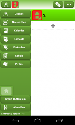 Das Hauptmenü von Famanice