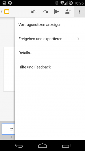 Hinter dem Menü verstecken sich leider auch keine weiteren Funktionen