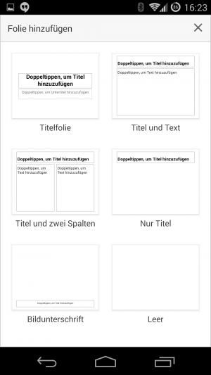 Einzig die Anordnung der Spalten ist als Vorlage verfügbar.