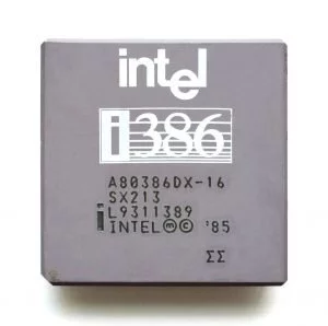 Mit dem 386-er läutete Intel das 32-Bit-Zeitalter ein. Bildquelle: Wikipedia, CC-BY-SA 3.0 Konstantin Lanzet (with permission) - CPU collection Konstantin Lanzet