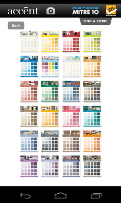 Die App Mitre 10 Wall  Painter bietet eine riesige Farbpalette zur Auswahl.
