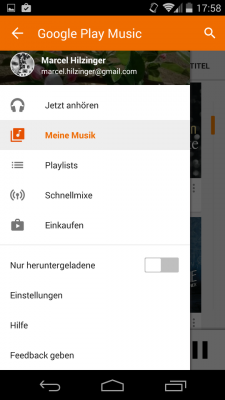 Das neue Design mit den Icons und dem Zurück-Pfeil ist unverkennbar.