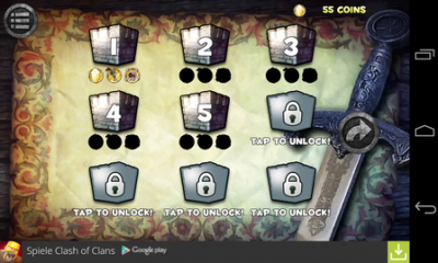 Level 1-5 sind sofort spielbar.
