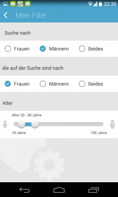 Nach Eingabe der Suchkriterien bekommst du gezielt Vorschläge.