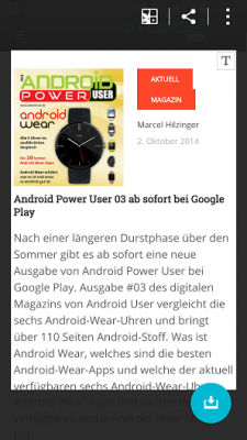 Mit dem Stift lassen sich Bilder und Texte von der Android-User-Webseite markieren.