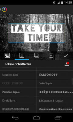Neben den zahlreichen lokalen Schriftarten können viele weitere über den Server geladen werden.