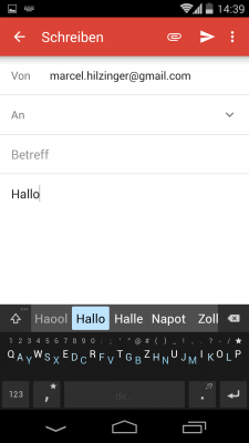 Auch beim Schreiben einer neuen E-Mail ist die Darstellung wesentlich übersichtlicher.