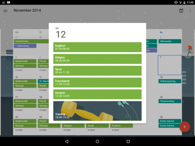 Alle Apps passen sich den neuen Material-Design Richtlinien an. Der neue Google-Kalender macht sich besonders gut.