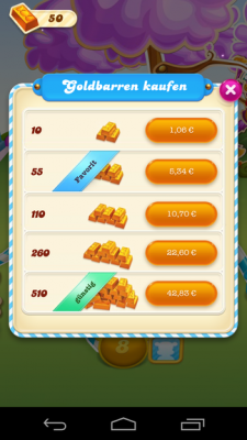 Auch dieses Mal finanziert sich Candy Crush über In-App-Käufe.