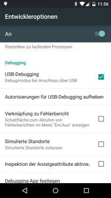Damit du vom PC aus über die Kommandozeile auf das Android-Gerät zugreifen kannst, muss die Checkbox wie auf dem Screenshot markiert sein.