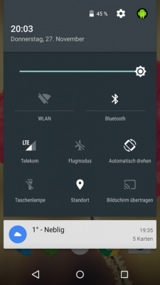 Um den Datenmodus auszuschalten, tippst du hier einfach auf das Symbol deines Providers.
