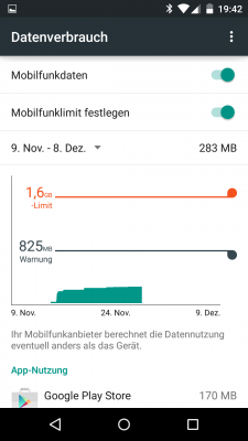 Ein logischer Schritt: Ab Android 5.0 lässt sich der mobile Datenverbrauch in den Einstellungen zum Datenverbrauch ausschalten.