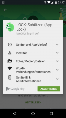 Für die volle Funktionalität benötigt die App recht viele Berechtigungen.