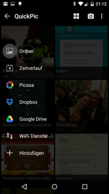 Die Cloud-Dienste sind über die Seitenleiste bequem erreichbar.
