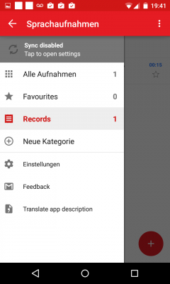 Im Menü findest du alle deine Aufnahmen in Listen sortiert. Du hast die Möglichkeit eigene Listen hinzuzufügen. 