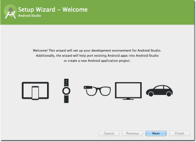 Android Studio unterstützt alle Android-Projekte, egal ob Wear, Auto, Google Glass oder klassische App.
