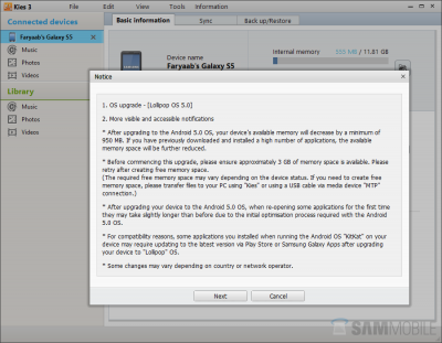 Wer einen Windows-Rechner besitzt, führt das Update am besten via Kies durch. Bildquelle: sammobile.com