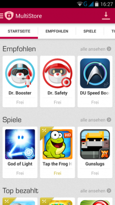 Die vorinstallierten Apps wie dieser Store lassen sich problemlos deinstallieren.