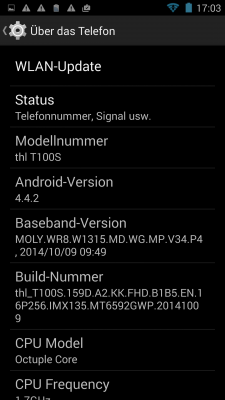 Aus dem IceFox F9 mit Android 4.2.2 wurde auf einmal ein THL 100S mit Android 4.4.2.