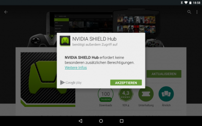 Der NVIDIA SHIELD Hub ist die Schaltzentrale für alle Apps und Spiele, hier findet sich auch GRID-SPIELE.