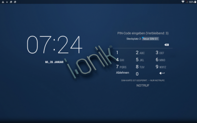 Das i.onik-Tablet ist auch ein Dual-SIM-Telefon, ein recht großes allerdings.