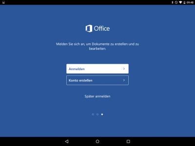 Beim ersten Start kannst du dich entscheiden, ob du die App im Read-Only-Modus ohne Konto benutzt, dich anmeldest oder ein Konto erstellen möchtest.