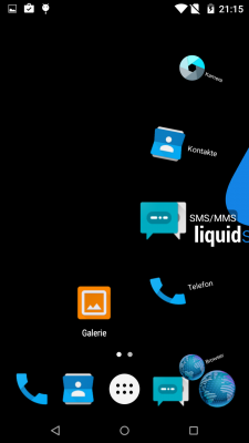 Über das Seitenmenü von Liquidsmooth rufst du die installierten Apps oder ein Auswahl davon auf.