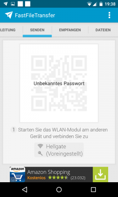 Das Empfangsgerät muss sich im selben WLAN befinden.
