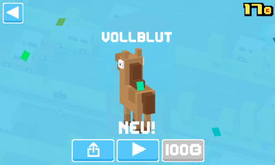 Mit einem Klick auf den Play-Button ist das gewonnene Tier einsatzbereit.