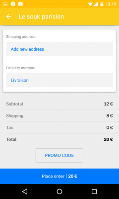 Der Betrag ist mit Versandkosten aufgelistet. Mit einem Klick auf Place Order bestellst du die Ware.
