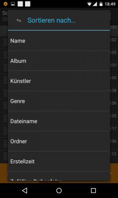 Du hast die Möglichkeit deine Dateien nach verschiedenen Punkten zu sortieren.