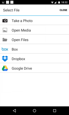 Die App kann sich mit Dropbox oder Google Drive verbinden.