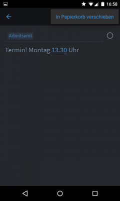 Um eine Notiz in den Papierkorb zu verschieben betätigst du die drei Punkte. 